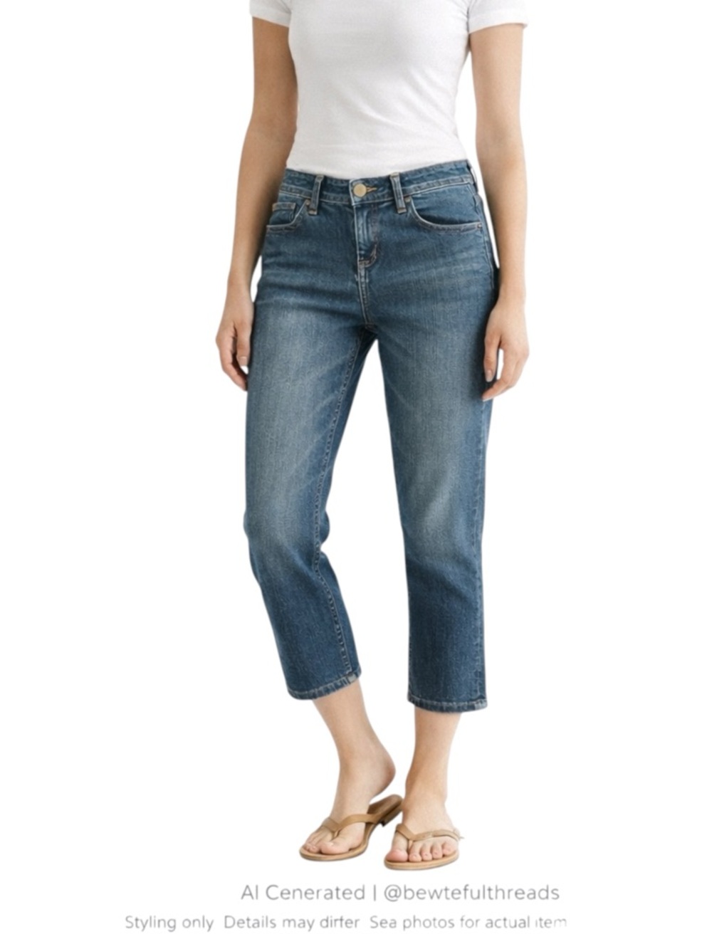 Tommy Bahama Low Rise Crop Jeans Blue Stretch Casual Chic Size 4 Tommy Bahama
